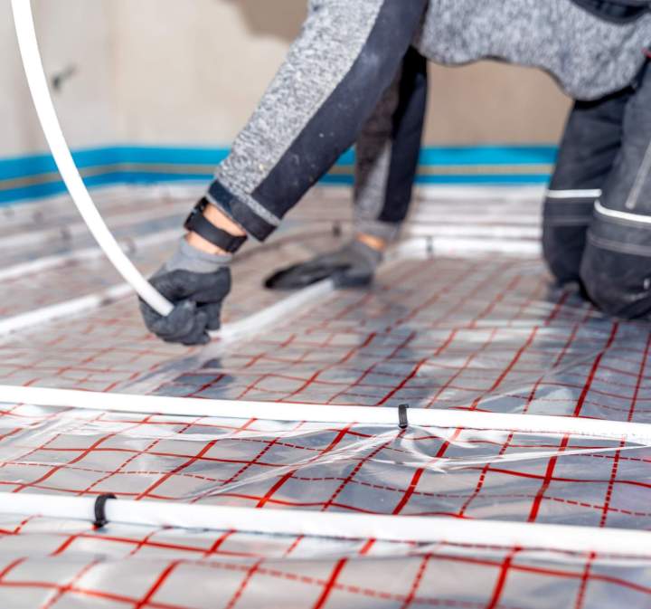 Installation plancher chauffant à Mont-Saint-Hilaire